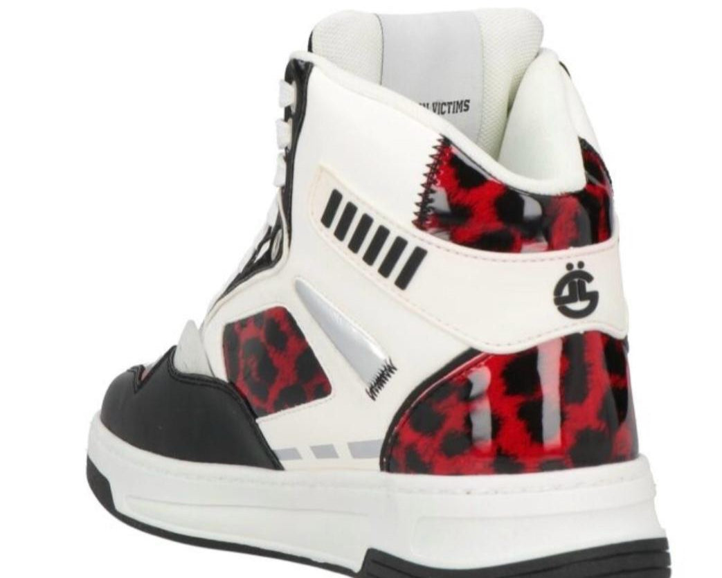 Sneakers  Alta Basket Donna “Gaelle Paris” GBDC2380 – Maculato Nero E Rosso