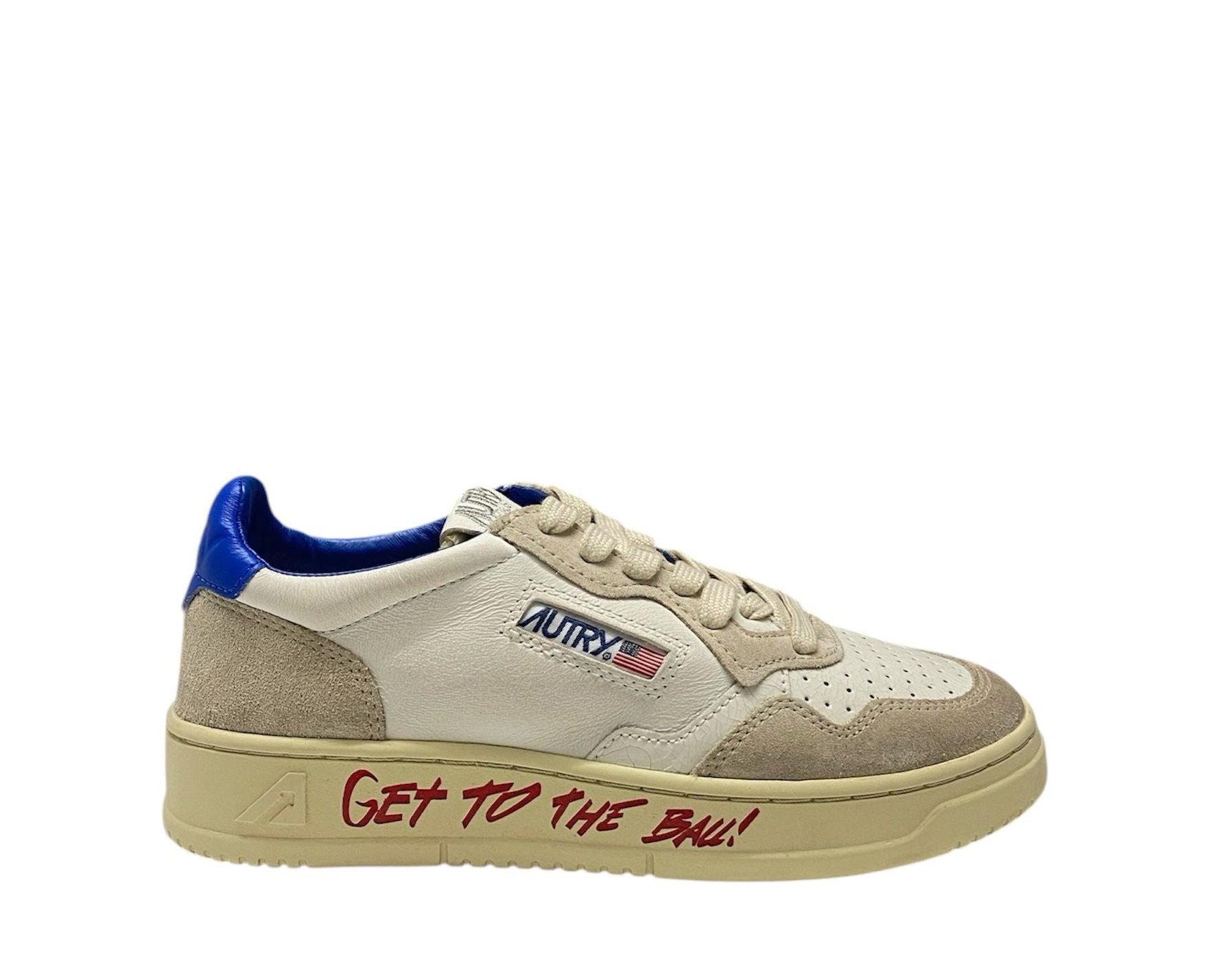 SNEAKERS DONNA “AUTRY” MEDALIST  AULW LD03 LETTERING  PELLE BIANCO/BLU