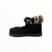 Stivaletti Donna "MOU" MU.FW111006A Eskimo Snraker Star Pacthes&mink NERO