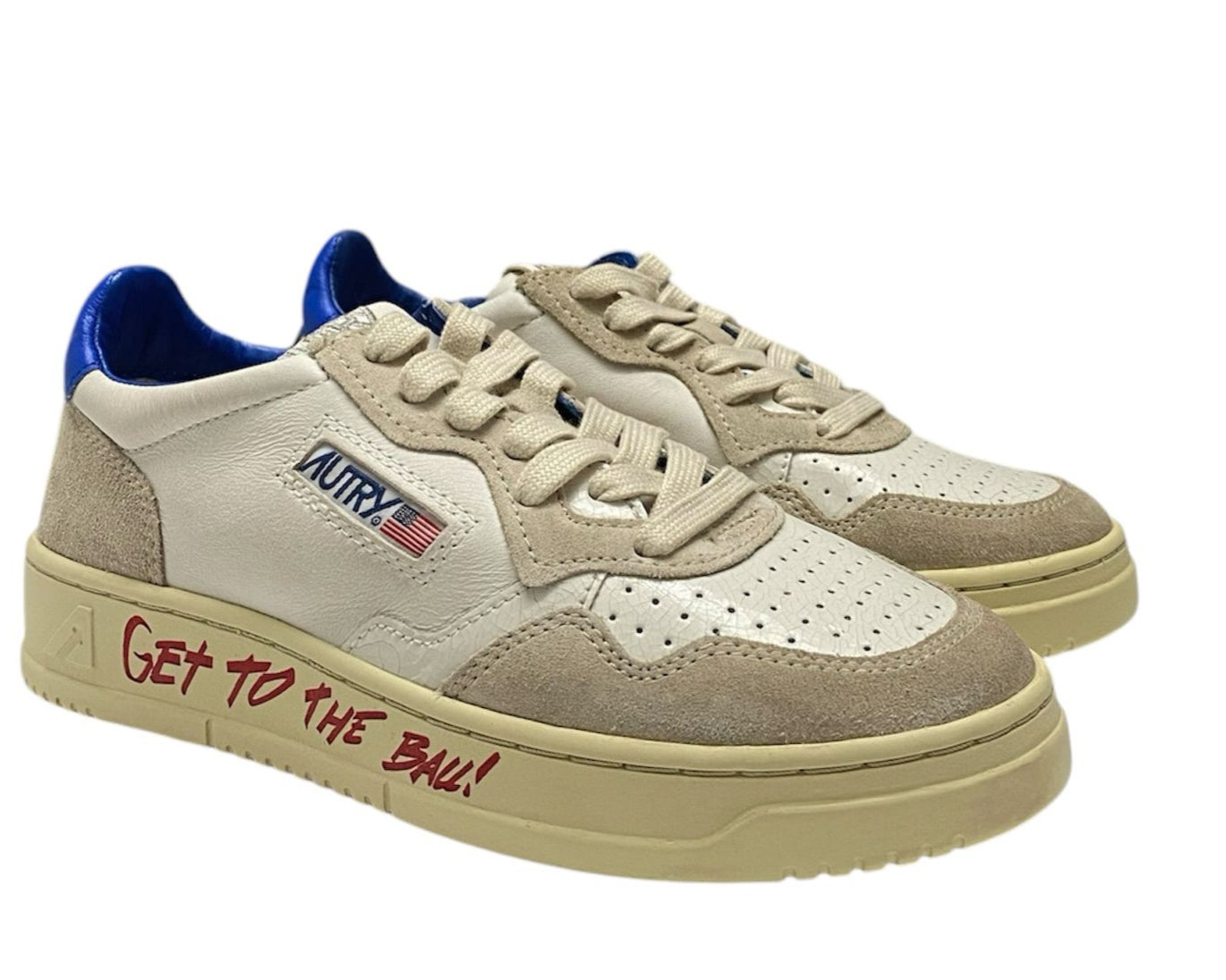 SNEAKERS DONNA “AUTRY” MEDALIST  AULW LD03 LETTERING  PELLE BIANCO/BLU