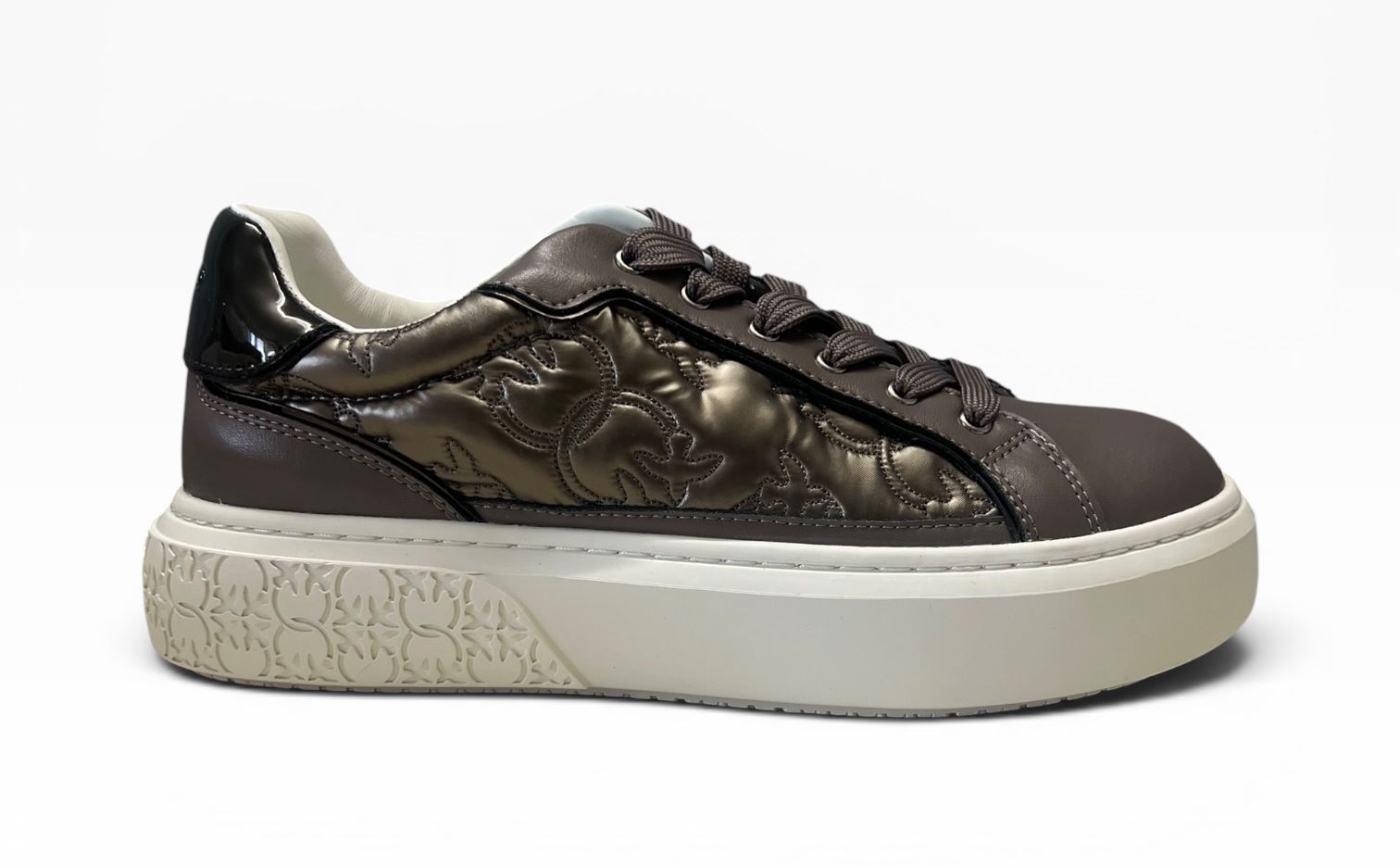 Sneakers Donna “PINKO ” SS0103P100 YOKO 21 NAPPA+ NYLON MONOGRAM MARRONE