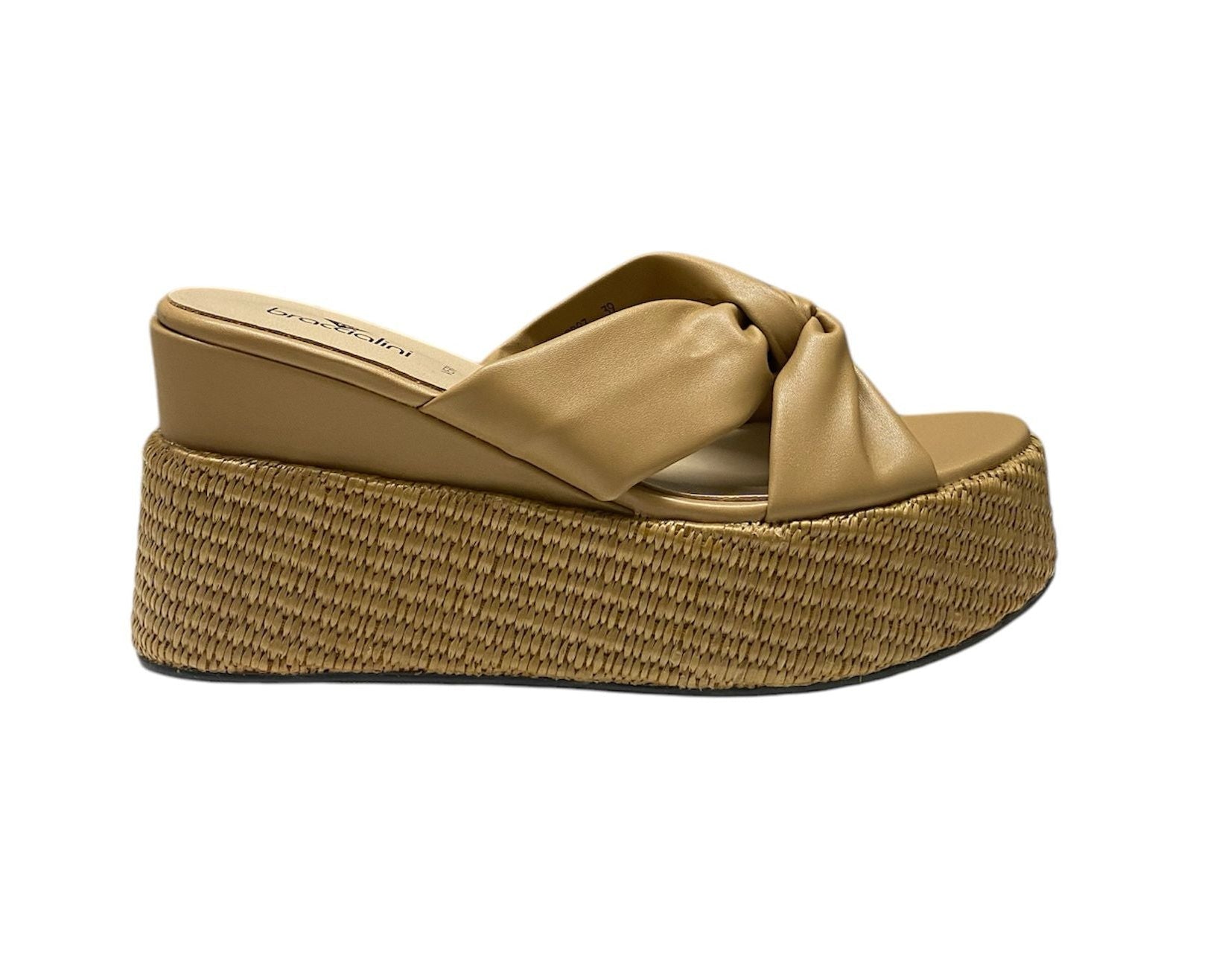 Sandali Zeppa DONNA “BRACCIALINI” BB83 Cuoio Natural