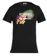 T-SHIRT UOMO “ICEBERG” FLOWER BLACK/NERO ICE3MTS02