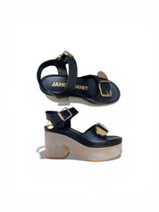 Sandali Donna "JANET & JANET" J-153 CLAIRE Vera Pelle Nero