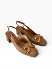 Dècollettè Chanel DONNA “BRACCIALINI” Slingback BA55 Camel
