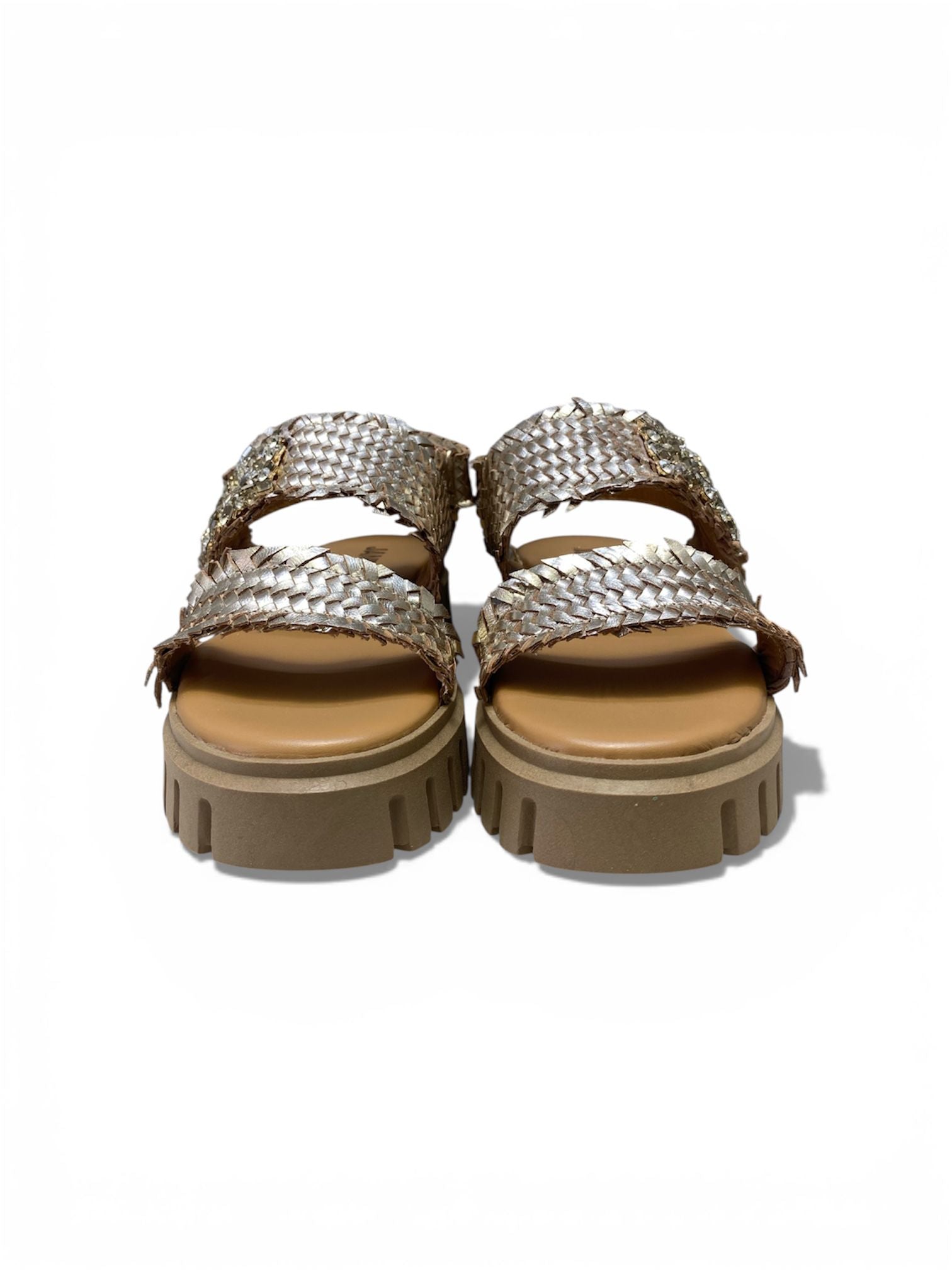 Sandali Donna "JANET & JANET" J-130 JEANNE Vera Pelle Laminato Oro