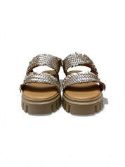 Sandali Donna "JANET & JANET" J-130 JEANNE Vera Pelle Laminato Oro