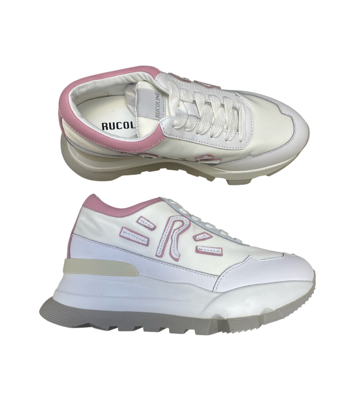 Sneakers Donna "RUCOLINE" AKI 300 Soft Bomber Bianco-Rosa