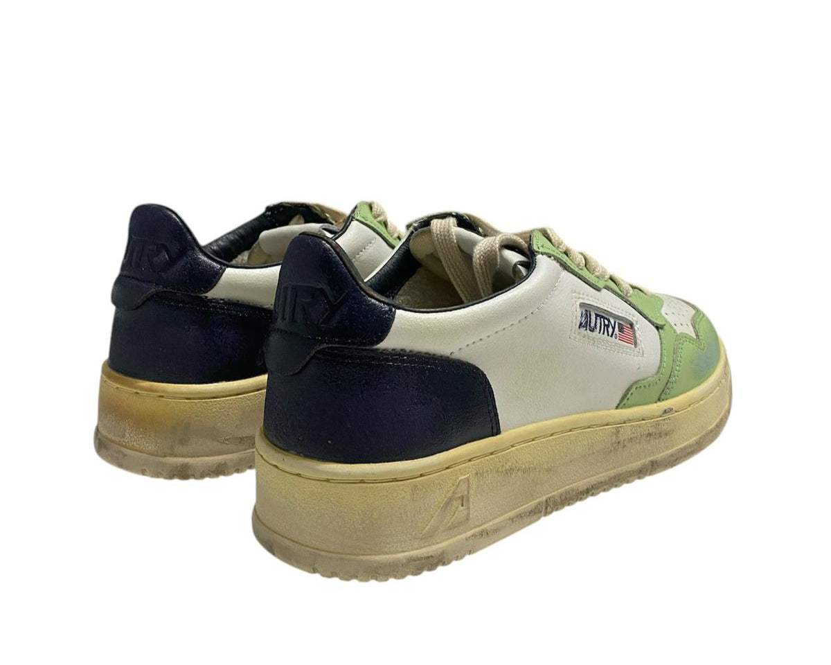 SNEAKERS DONNA “AUTRY” MEDALIST VINTAGE AVLW  PELLE BIANCO/VERDE/BLU