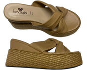 Sandali Zeppa DONNA “BRACCIALINI” BB83 Cuoio Natural