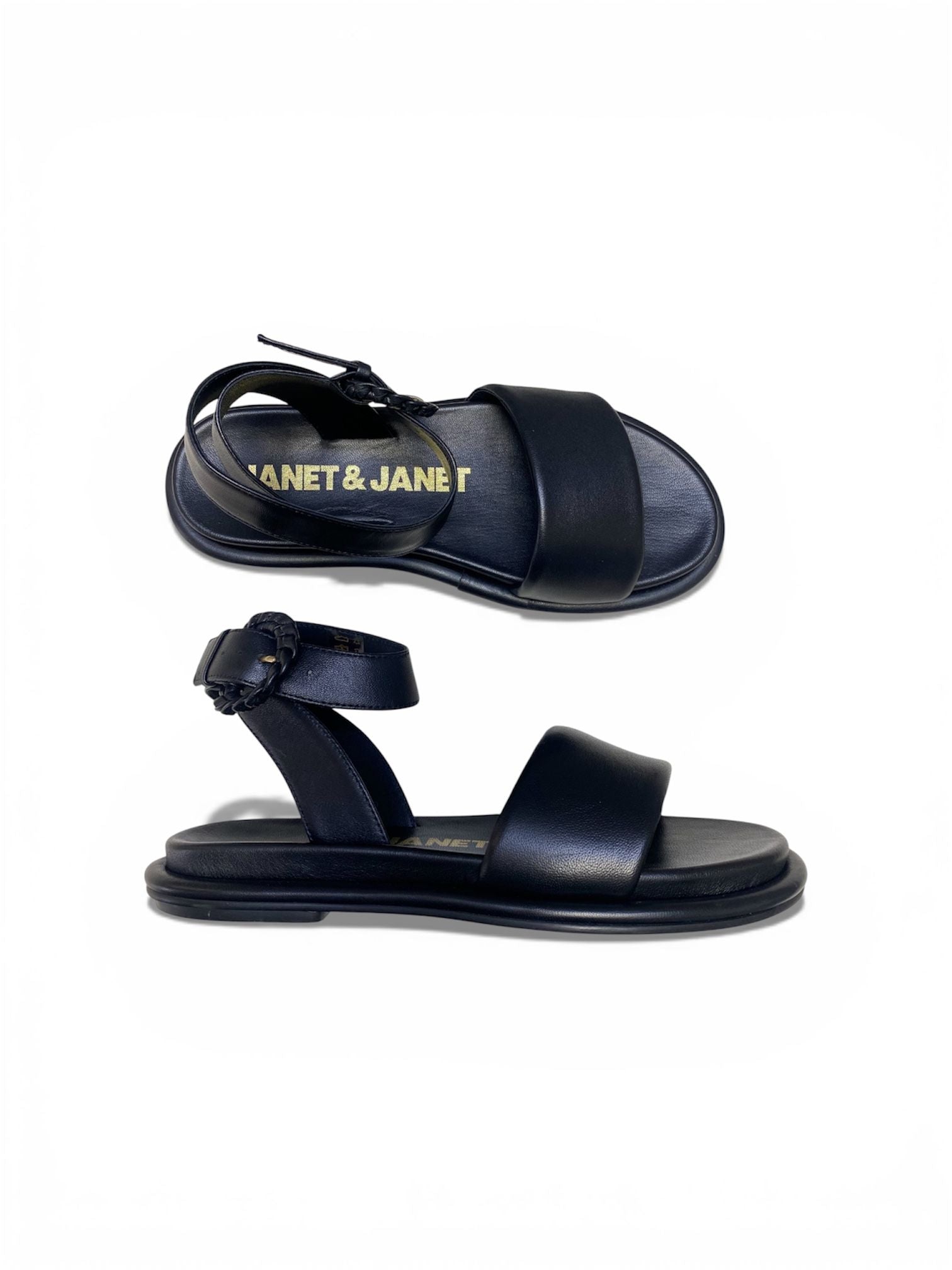 Sandali Donna "JANET & JANET" J-162  Vera Pelle Nero