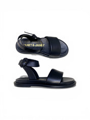 Sandali Donna "JANET & JANET" J-162  Vera Pelle Nero