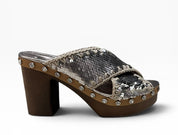 Sandali Tacco Plateau Donna "MO.HIGHWOODDSEQRH SEQGUN  Pailletes Argento/Bronzo