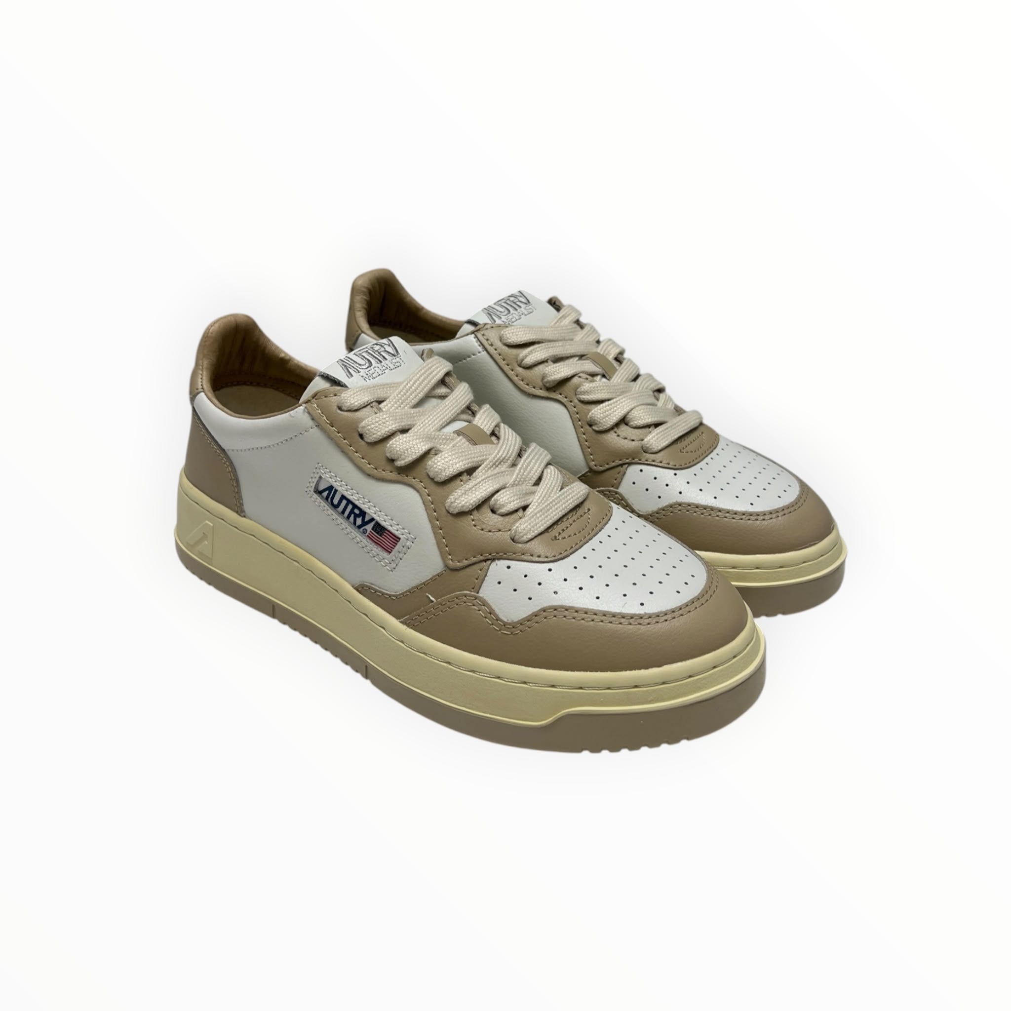 SNEAKERS DONNA “AUTRY” MEDALIST AULW WB51 PELLE BIANCO/TAUPE