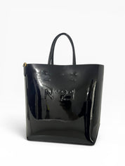 Borsa Donna "N°21" TOTE VERTICALE PELLE VERNICE NERO