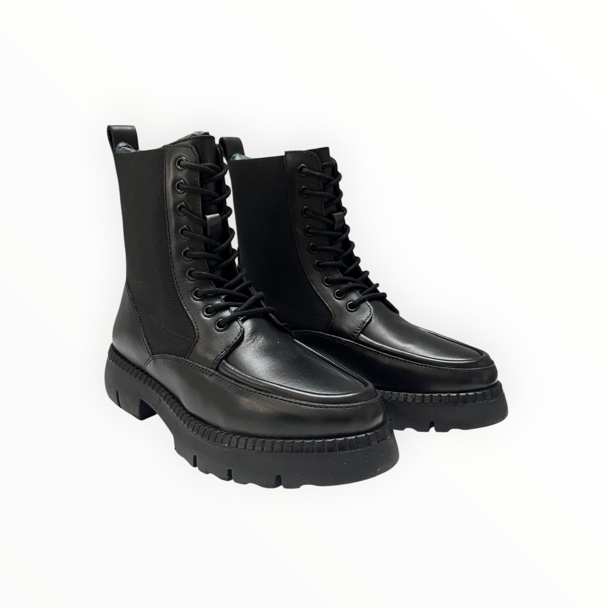 Stivaletti Anfibio Donna "CAFè NOIR" C1 FM6013 Pelle Nero