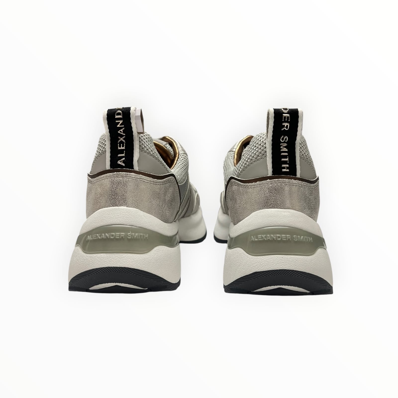 SNEAKERS DONNA “ALEXANDER SMITH” VICTORIA VIW 1142 LYS PELLE GRIGIO/ARGENTO METAL