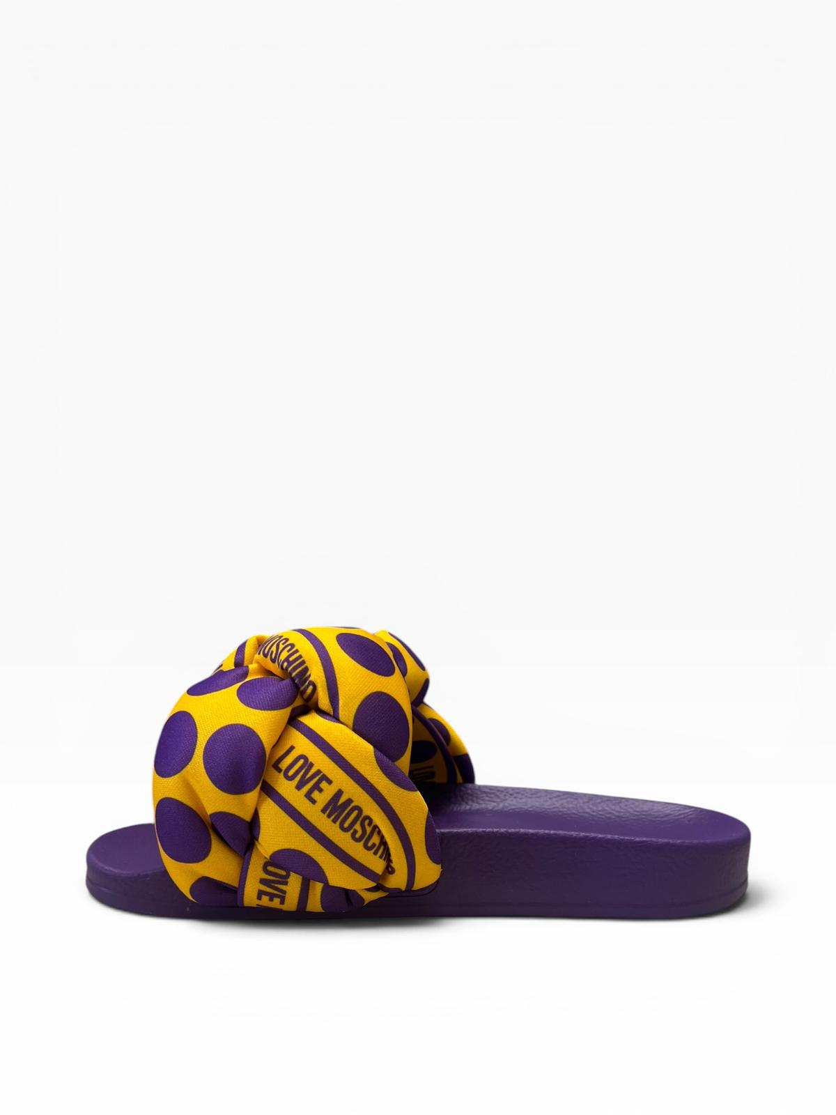 Sandali Ciabatte Donna "LOVE MOSCHINO" JA28272G0IIW040A Sabotd Pool 25 Foulard Lilla/Giallo