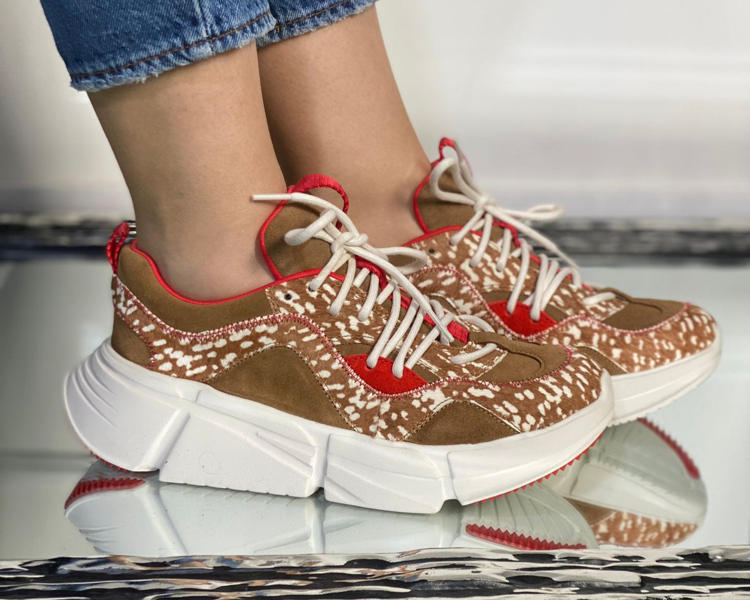 SNEAKERS DONNA “UGG” W CALLE LACE SPECKLED MARRONE