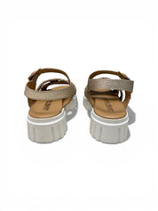 Sandali Donna "JANET & JANET" J-133 JEANNE Vera Pelle Platino