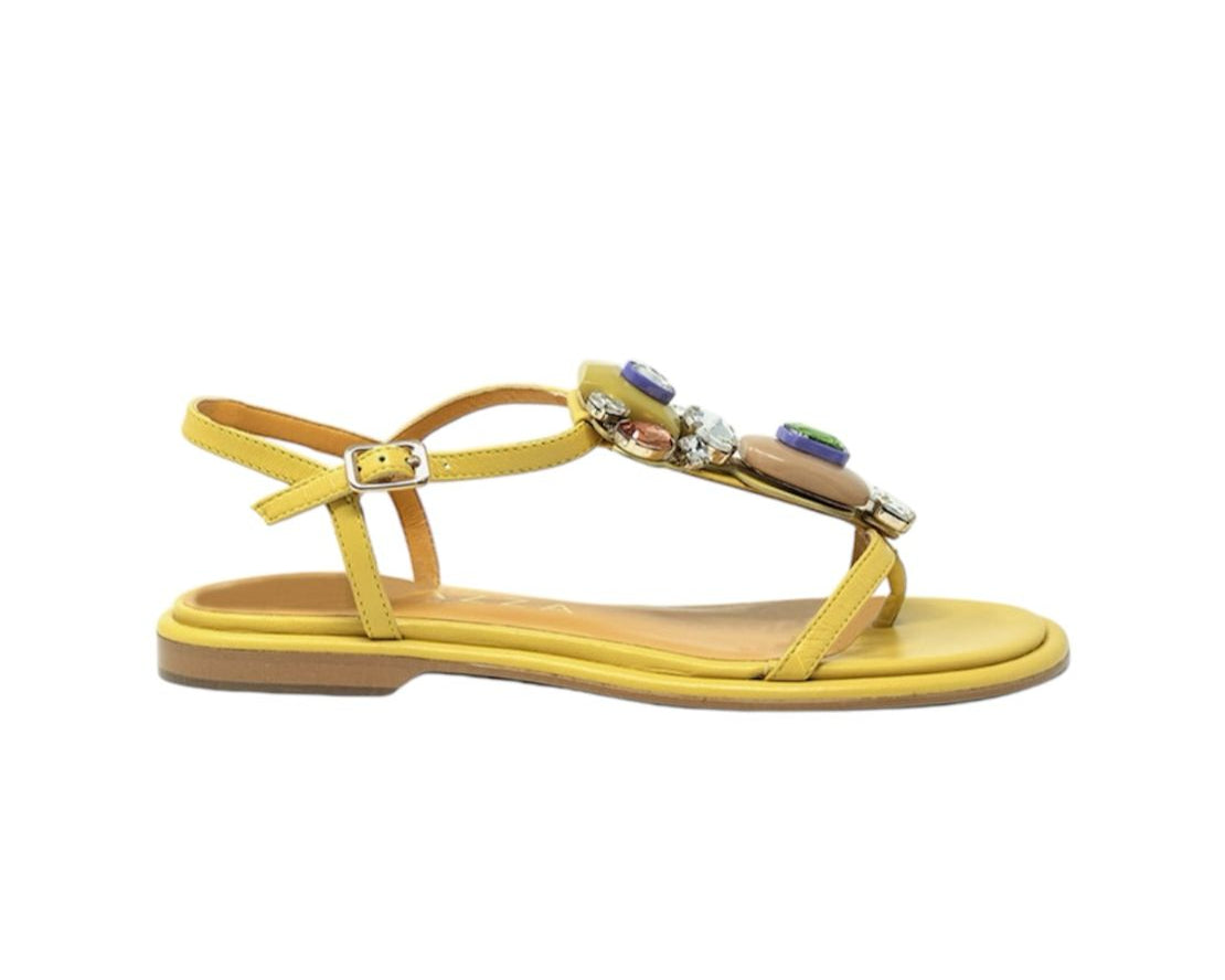 SANDALI DONNA “APEPAZZA ” FEDORA PRIMAVERA ESTATE 2025 PELLE GIALLO