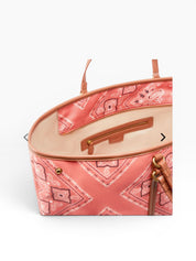 BORSA DONNA “PINKO ” SHOPPPER EXTRA L N59Q  STAMPA BANDANA CORALLO