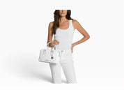 Borsa Donna “MICHAEL KORS” THOMPSON 35S5S70S6L MEDIUM DUFFLE SATCHEL LEATHER BIANCO