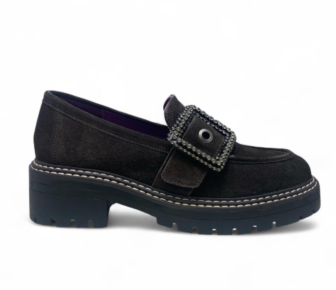 Mocassini Donna “Apepazza” F3COMBAT52/SUE Carola Pelle Marrone Scuro