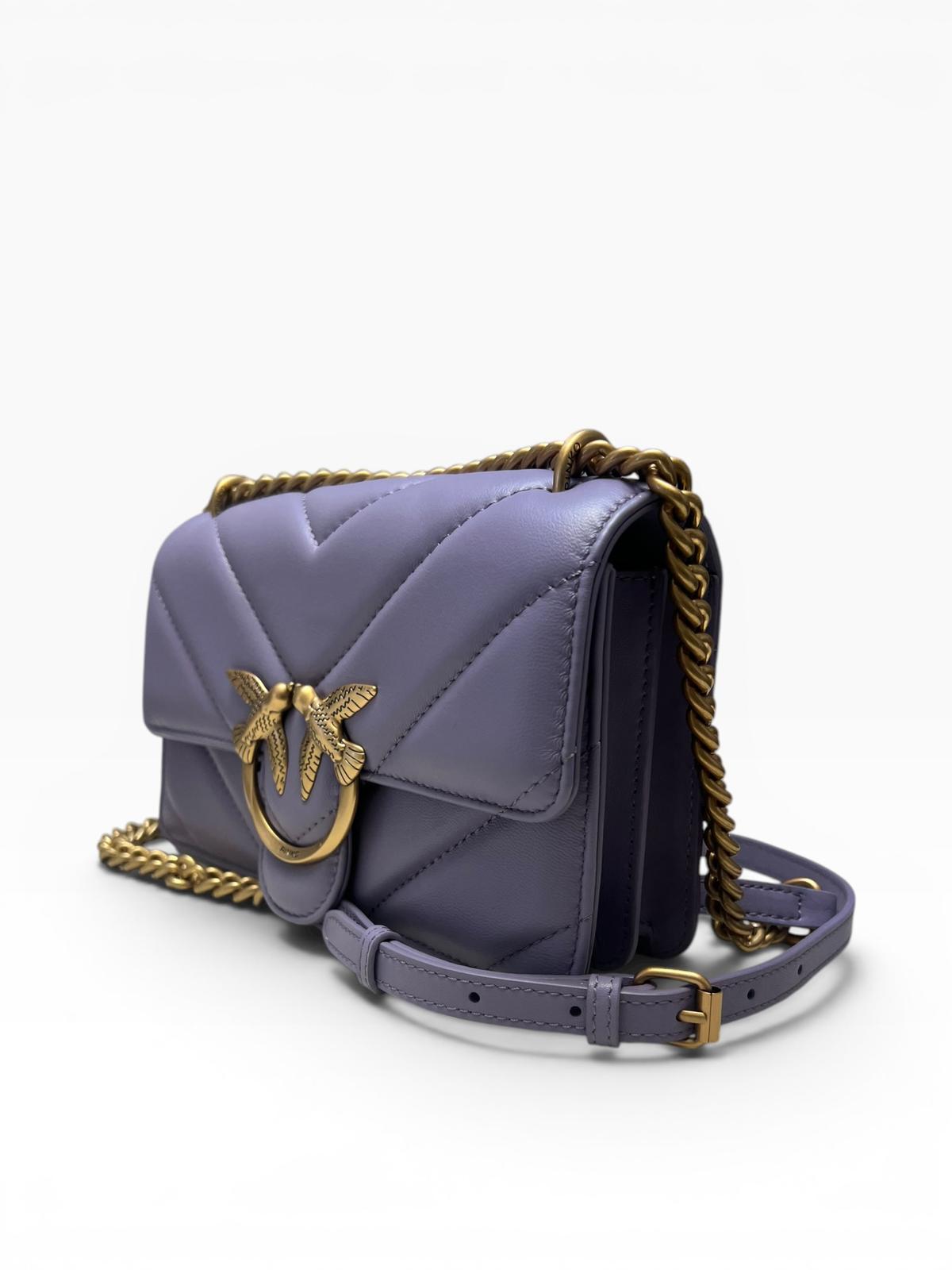 BORSA DONNA “PINKO ” LOVE ONE MINI  SHEEP CHEVRON Y69Q NAPPA VIOLA
