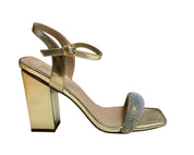 SANDALI GIOIELLO DONNA “MENBUR” 23804 LAMINATO ORO/STRASS PRIMAVERA/ESTATE 2025