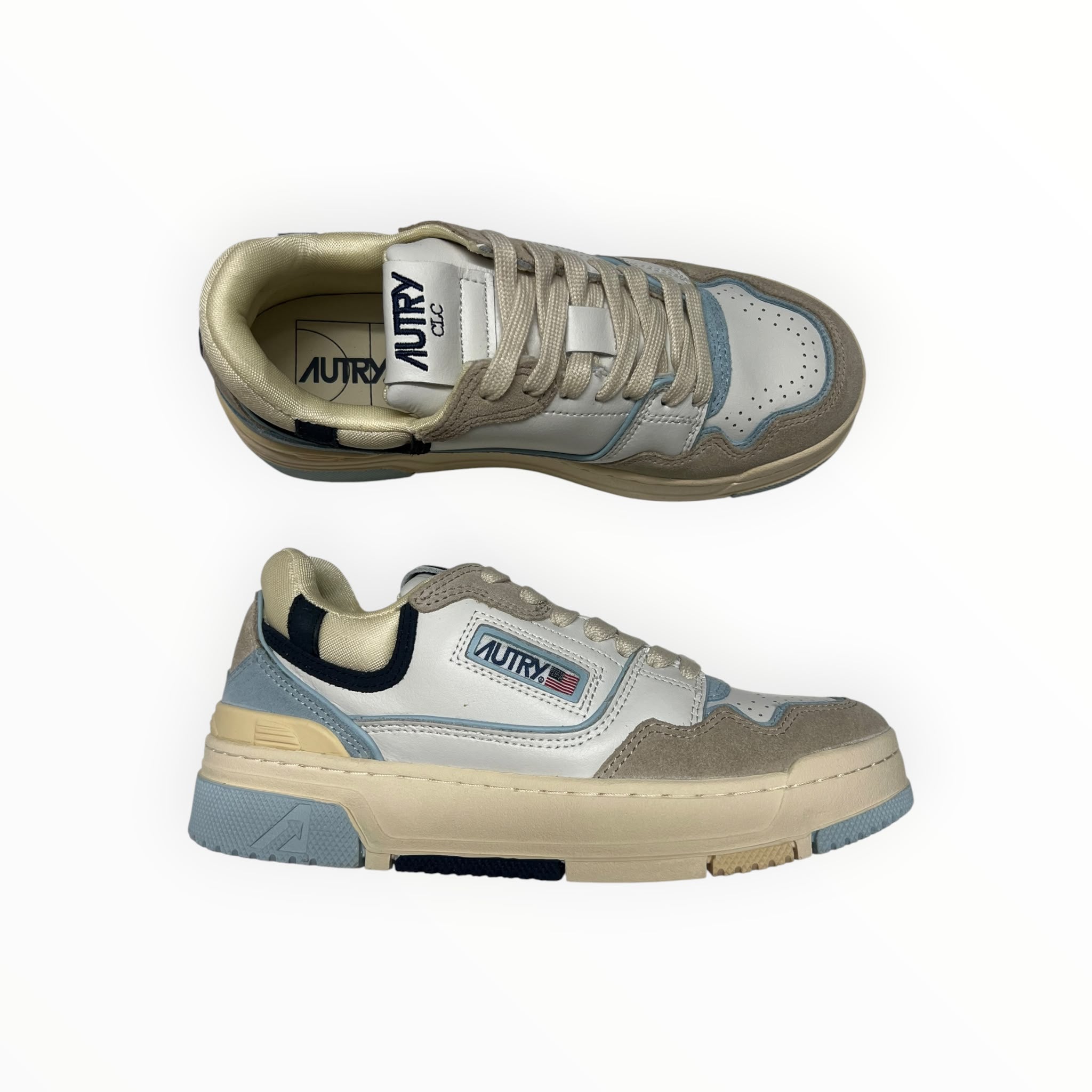 SNEAKERS DONNA “AUTRY” CLC ROLW MM29 PELLE BIANCO/CELESTE