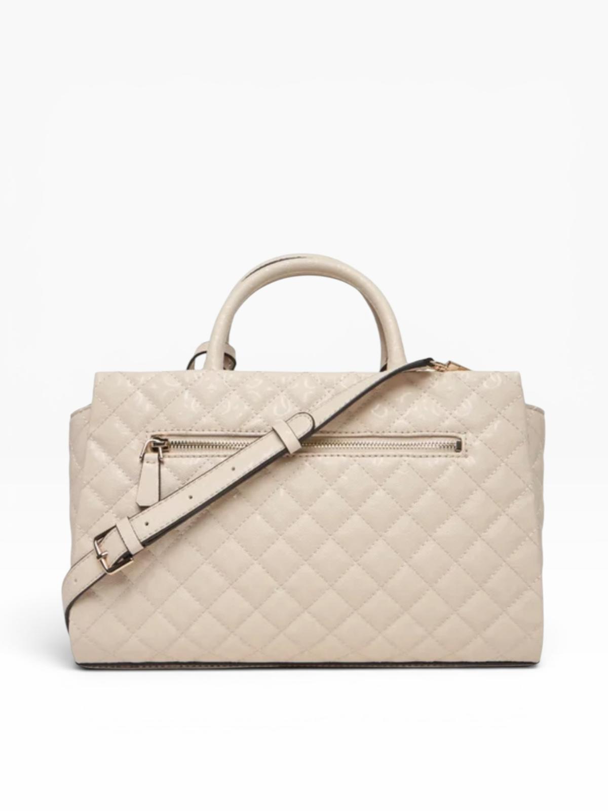BORSA Donna “GUESS” HWGG8157060 Girlfriends Satchel Logo Beige