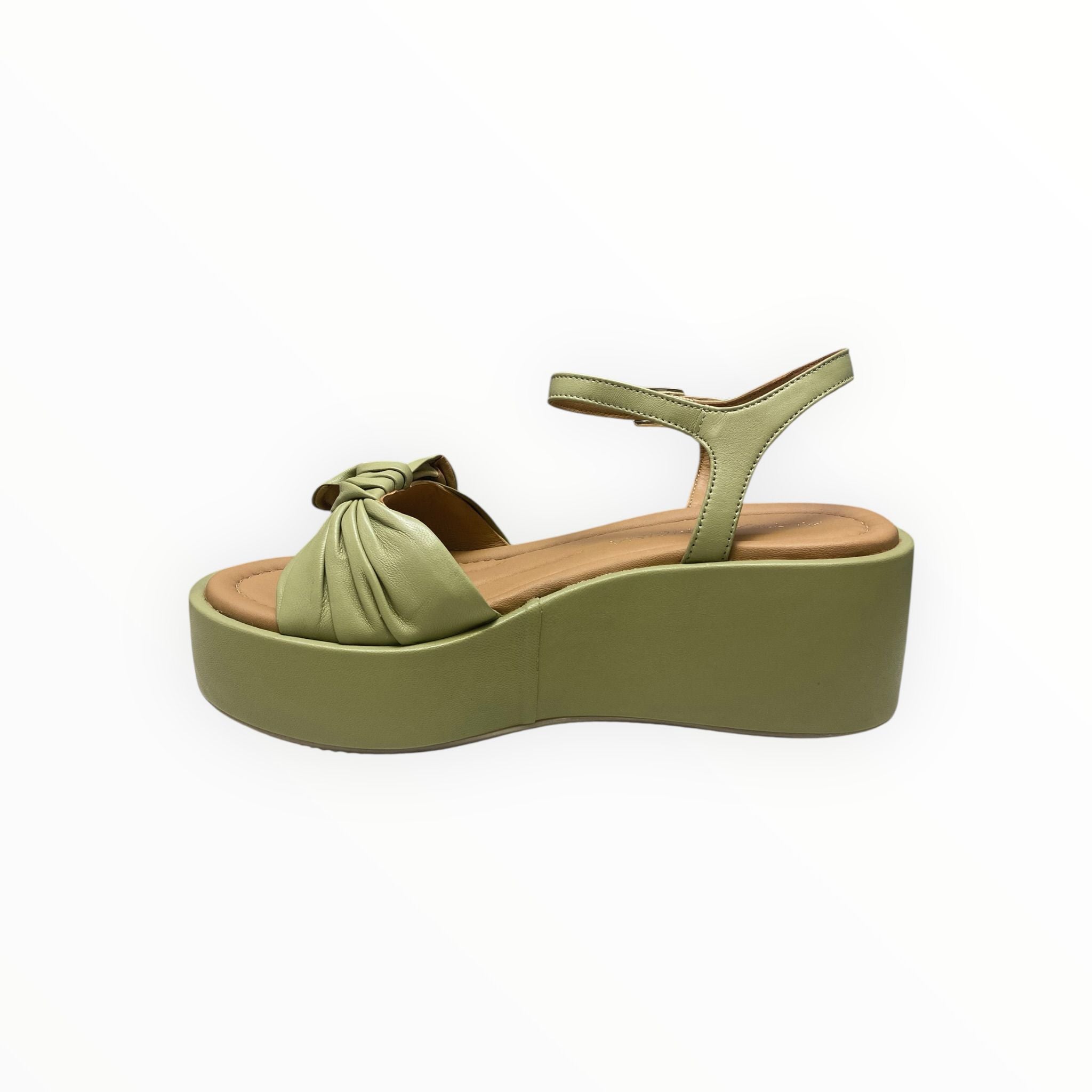 Sandali Zeppa DONNA “ALTRA OFFICINA” AO1403X Nappa Kaki/Verde