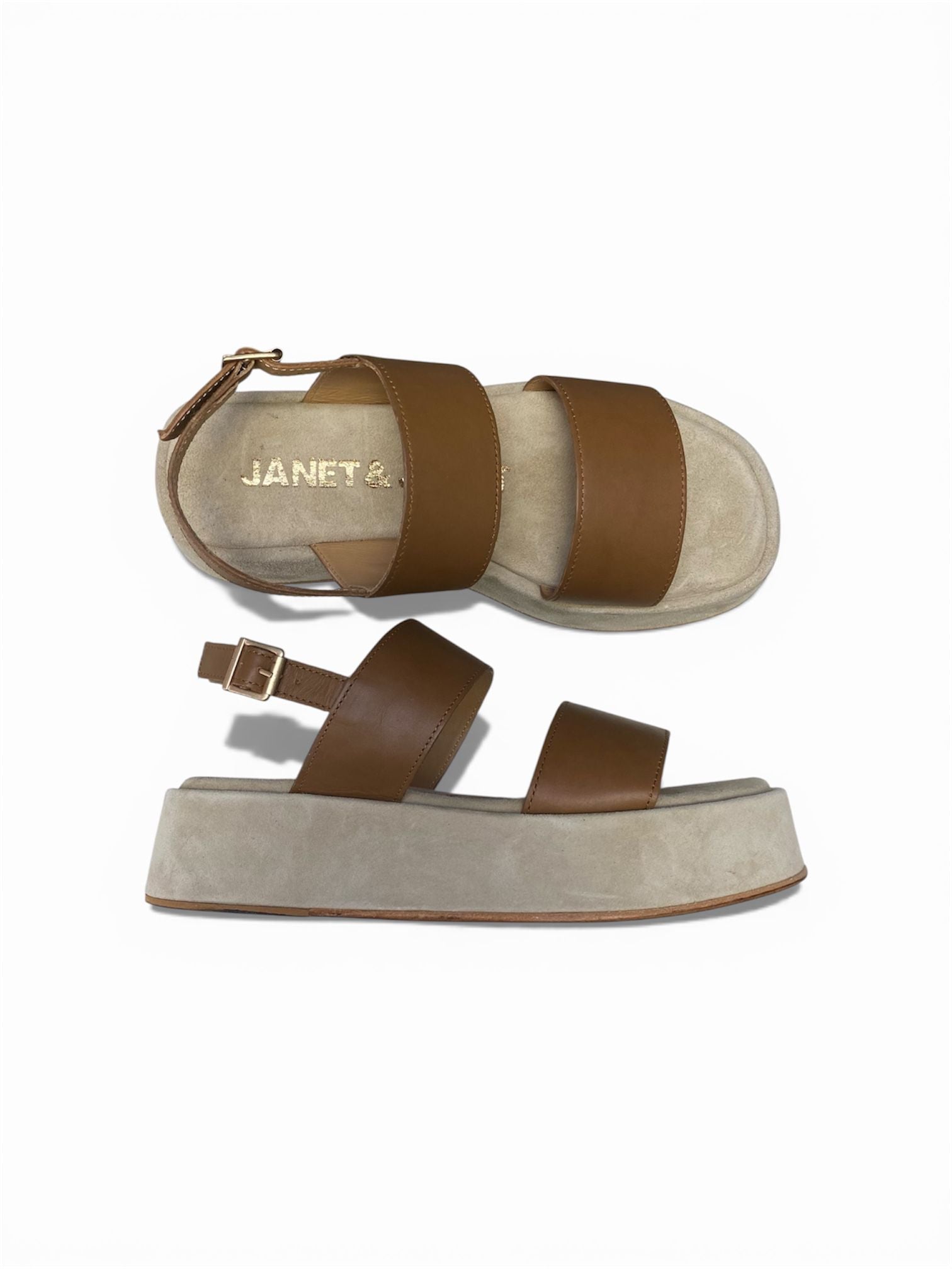 Sandali Donna "JANET & JANET" J-121 IVETTE Vera Pelle Cuoio