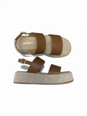 Sandali Donna "JANET & JANET" J-121 IVETTE Vera Pelle Cuoio