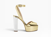 Sandali Tacco Plateau  Donna “GIUSEPPE ZANOTTI” 1I000085 OU90361SHORPE23 Specchio Oro/Argento