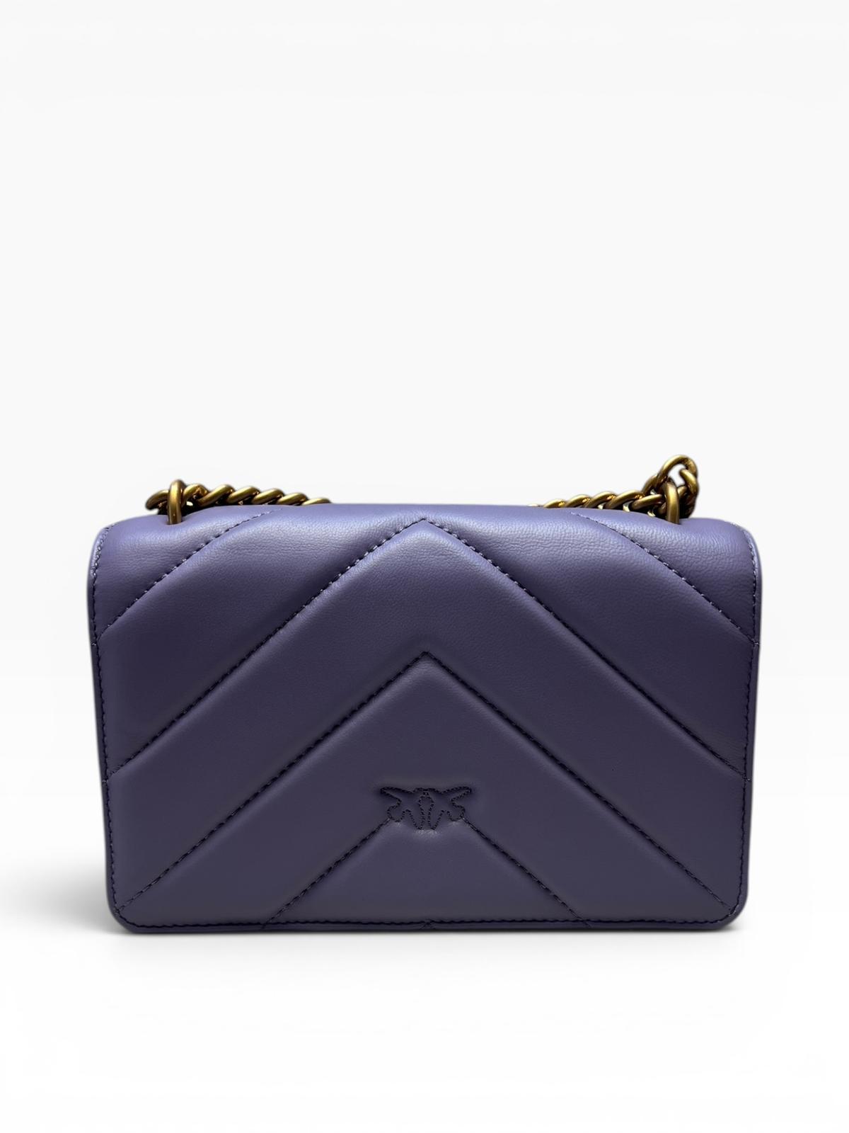 BORSA DONNA “PINKO ” LOVE ONE MINI  SHEEP CHEVRON Y69Q NAPPA VIOLA