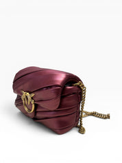 BORSA DONNA “PINKO ” LOVE PUFF MICRO METAL B08Q BORDEAUX