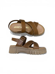 Sandali Donna "JANET & JANET" J-133 JEANNE Vera Pelle Cuoio