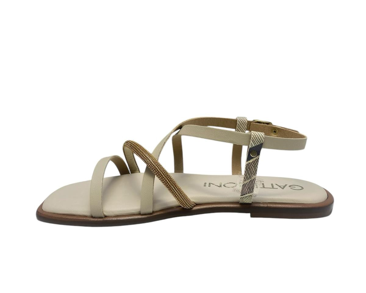 SANDALI CIABATTE DONNA “GATTINONI CIRCUS” HANNA16 PRIMAVERA ESTATE 2025 VERA PELLE BEIGE