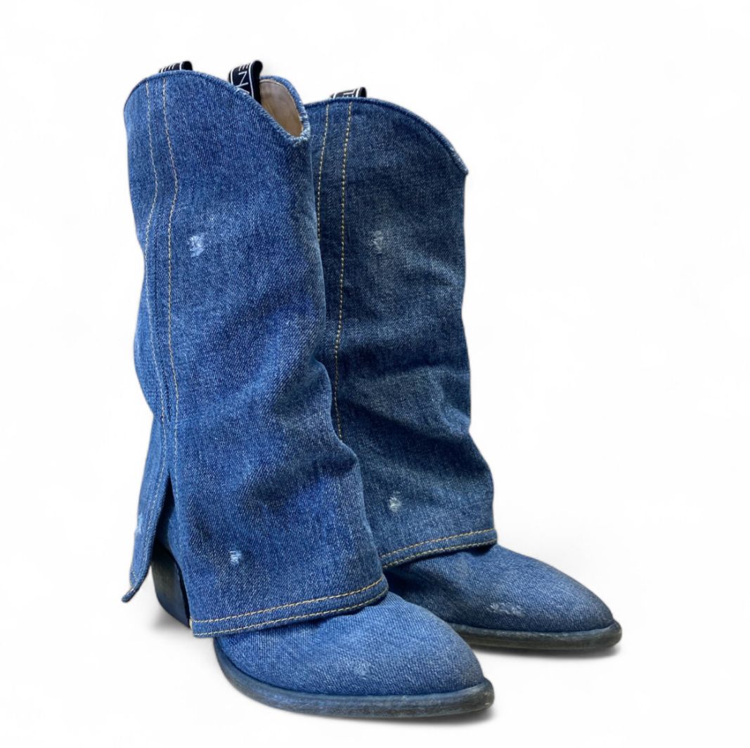 Stivaletti Texani Donna “ELENA IACHI" E3693-T Denim Wash Jeans