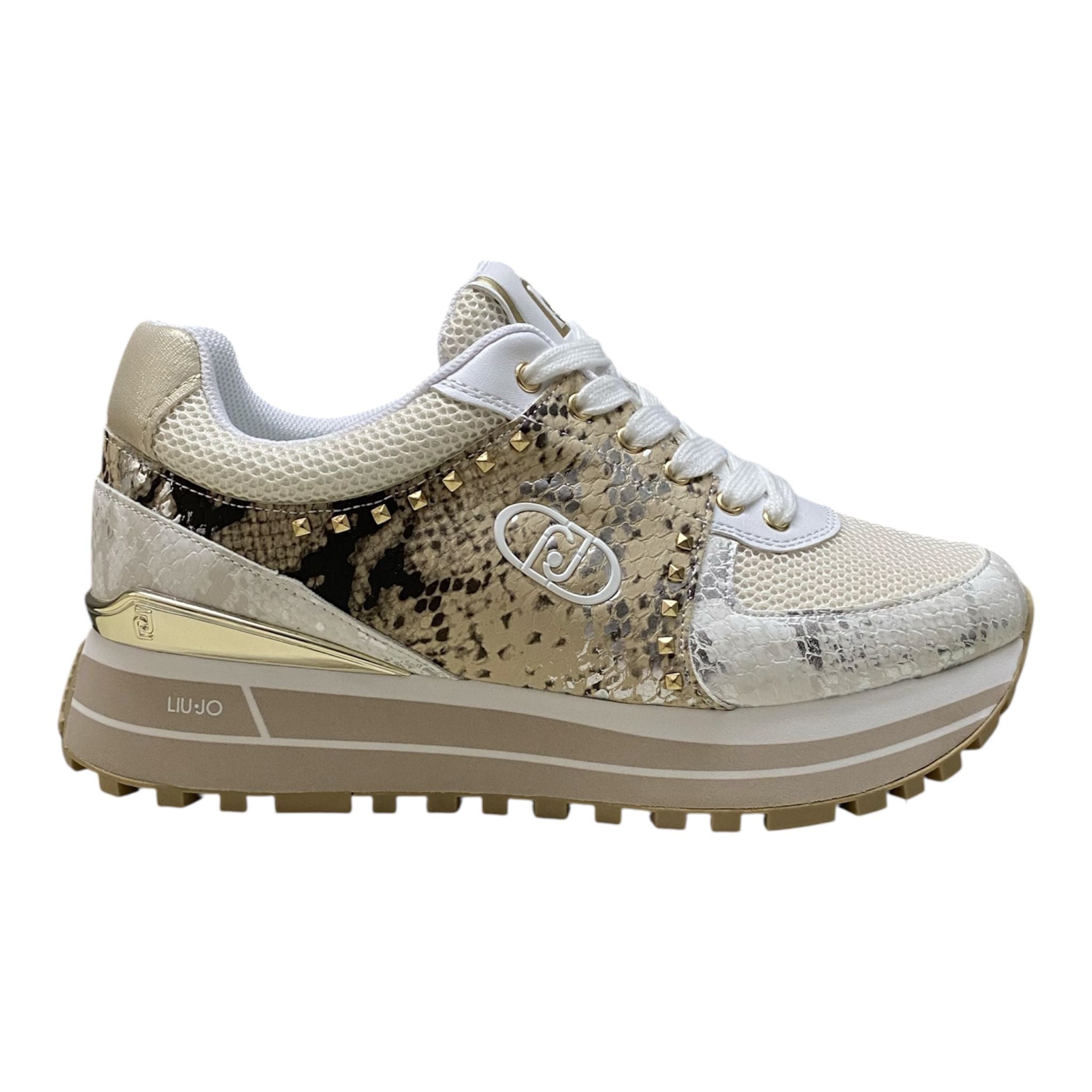 SNEAKERS DONNA “LIU JO” MAXI WONDER 87 S3604 Python/Laminated Beige/Bianco