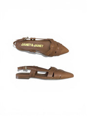 Dècollettè Chanel DONNA “JANET & JANET” Slingback J-301 Vera Pelle Cuoio