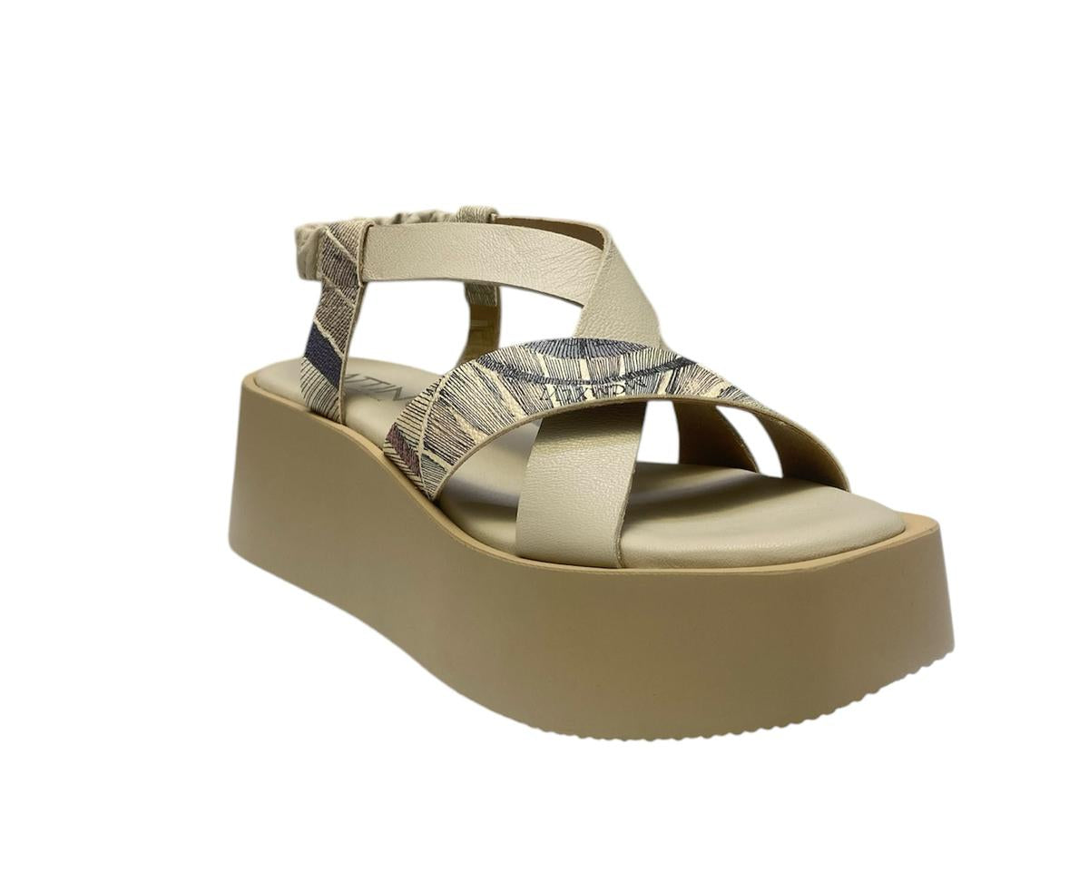 SANDALI ZEPPA DONNA “GATTINONI CIRCUS ” FLORIN16 515 PRIMAVERA ESTATE 2025 VERA PELLE BEIGE