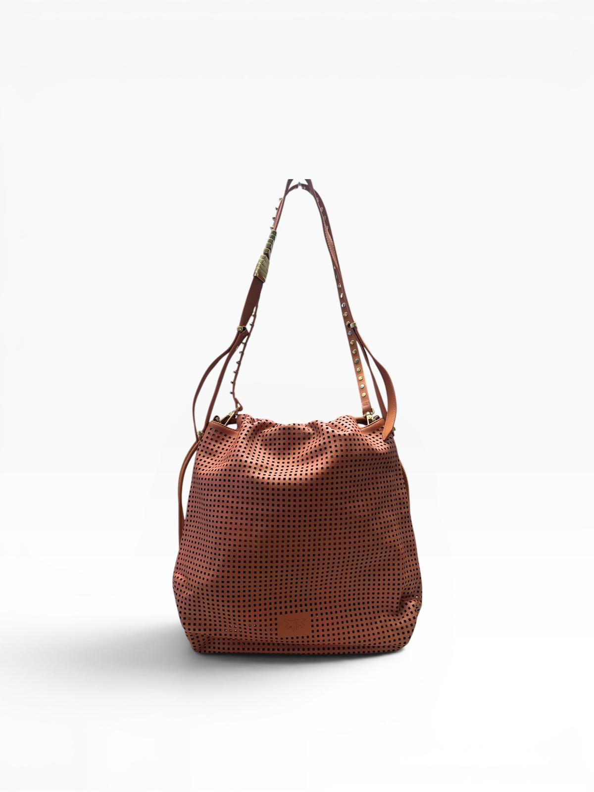 BORSA DONNA “PINKO ” SLOUCHY CLASSIC BAG PELLE TRAFORATA A57A ORANGE