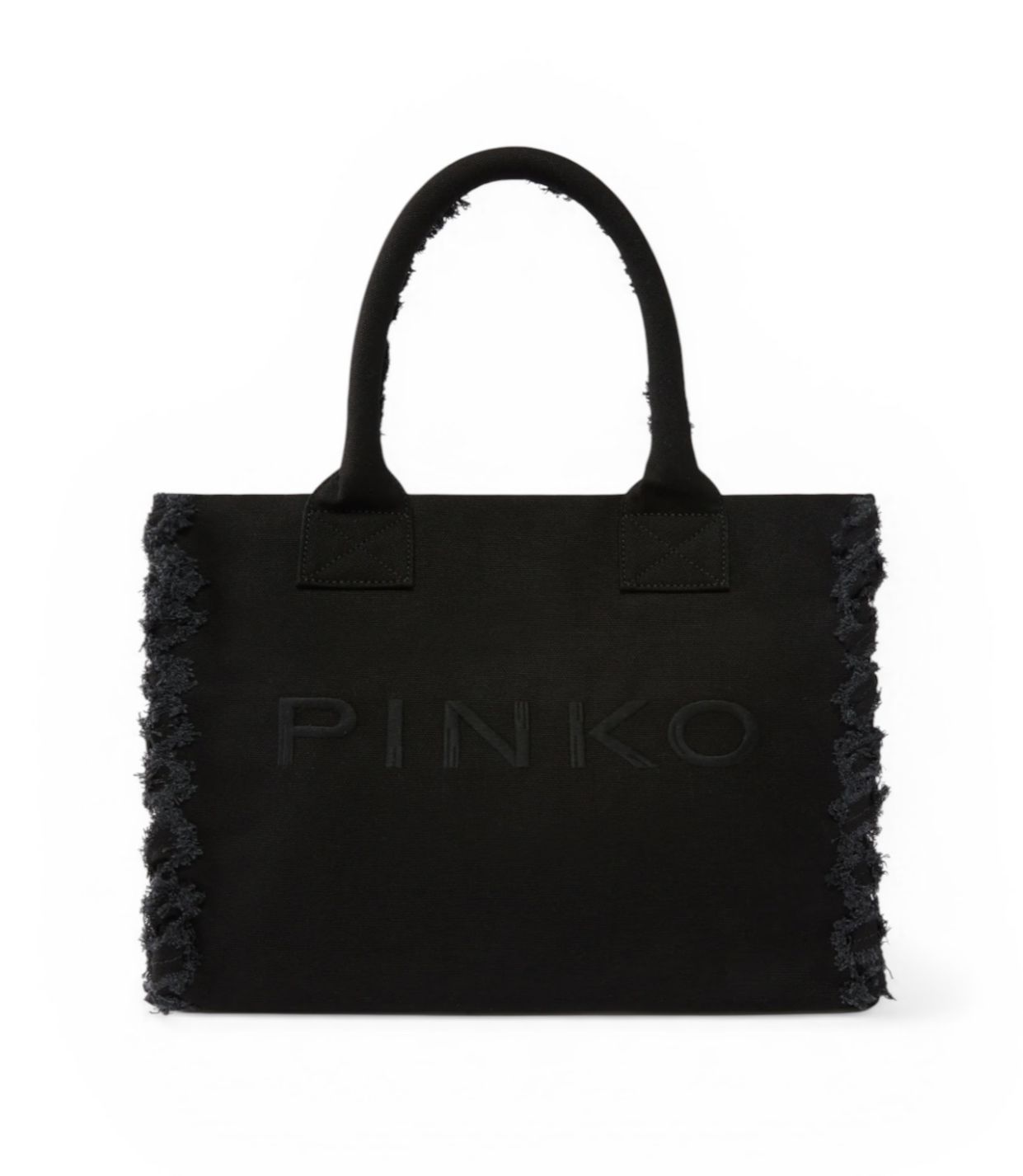 BORSA DONNA “PINKO ” BEACH SHOPPER CANVAS NERO