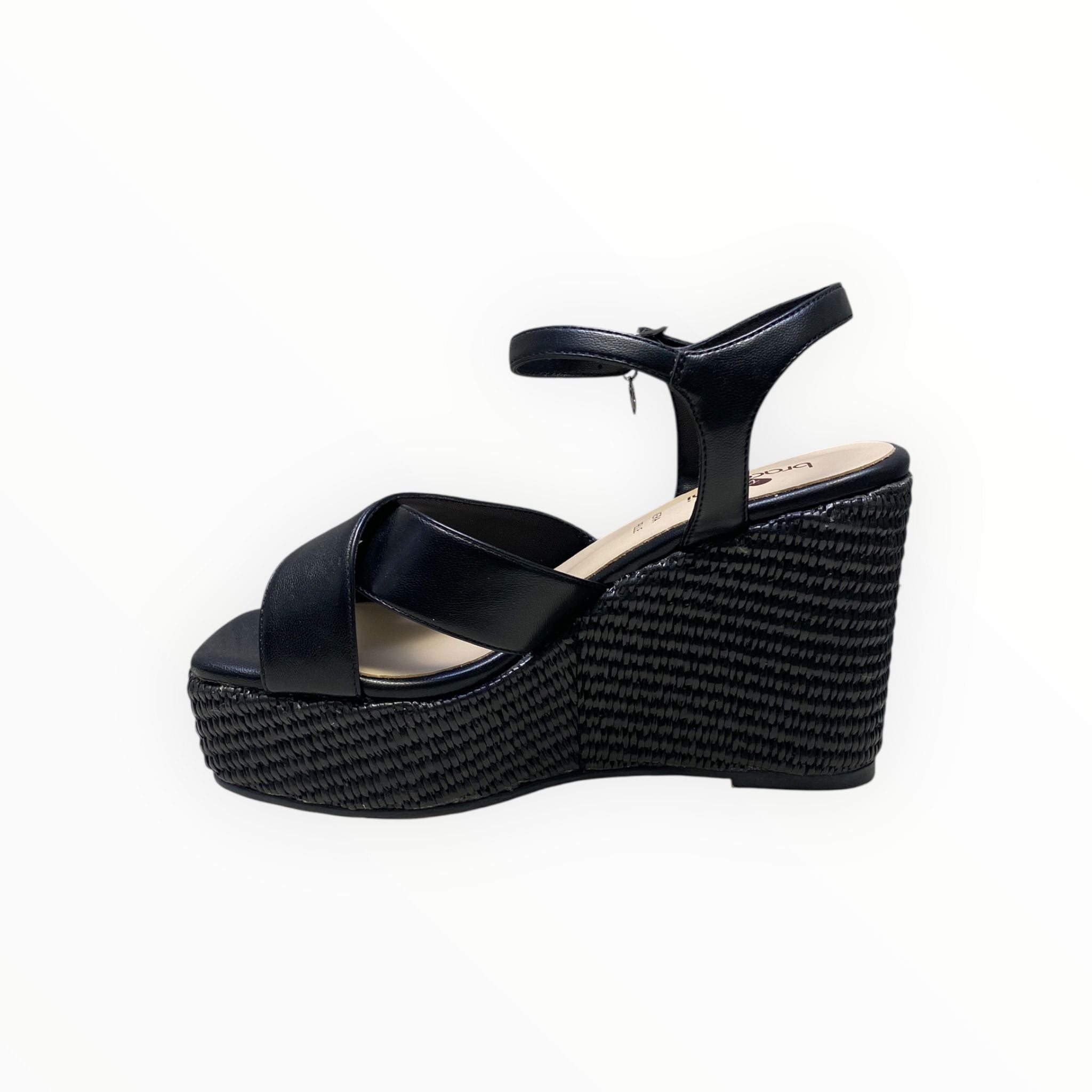 Sandali Zeppa Donna “BRACCIALINI” BB90 Nero