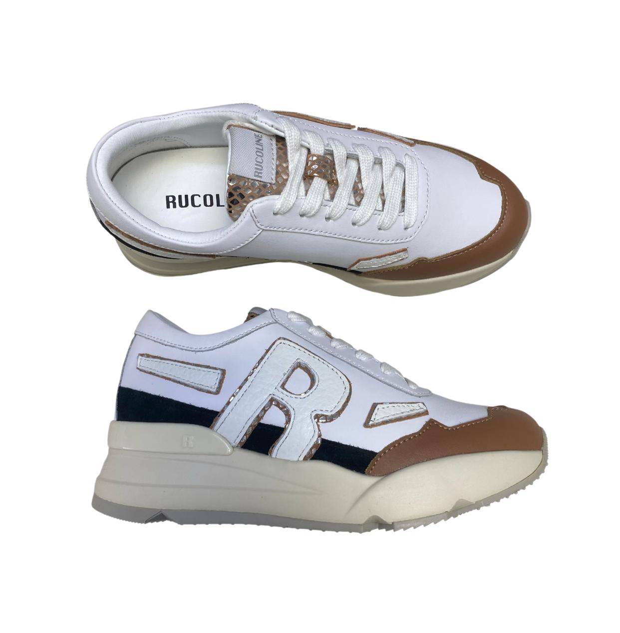 Sneakers Donna "RUCOLINE" R-EVOLVE 4437 Soft Box Bianco-Cuoio