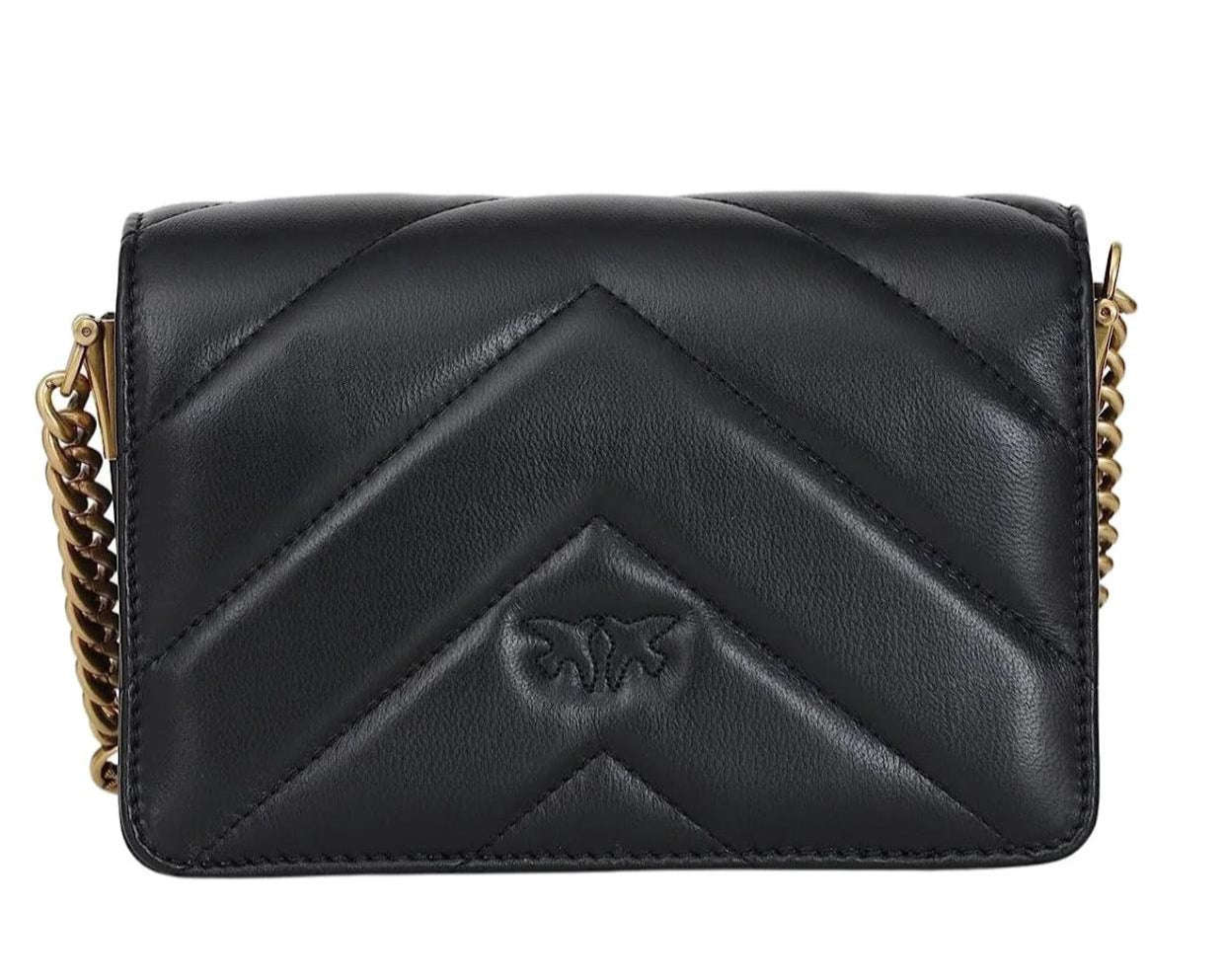 BORSA DONNA “PINKO ” CLICK LOVE MINI CHEVRON    NAPPA TRAPUNTATA  NERO