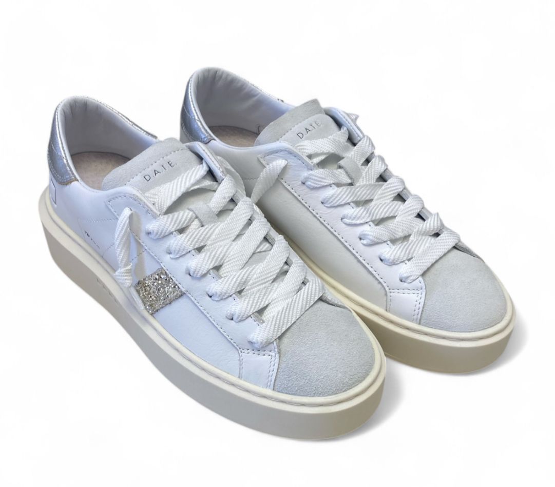 Sneakers Donna "D.A.T.E." Hill Low Platform Bianco/Silver
